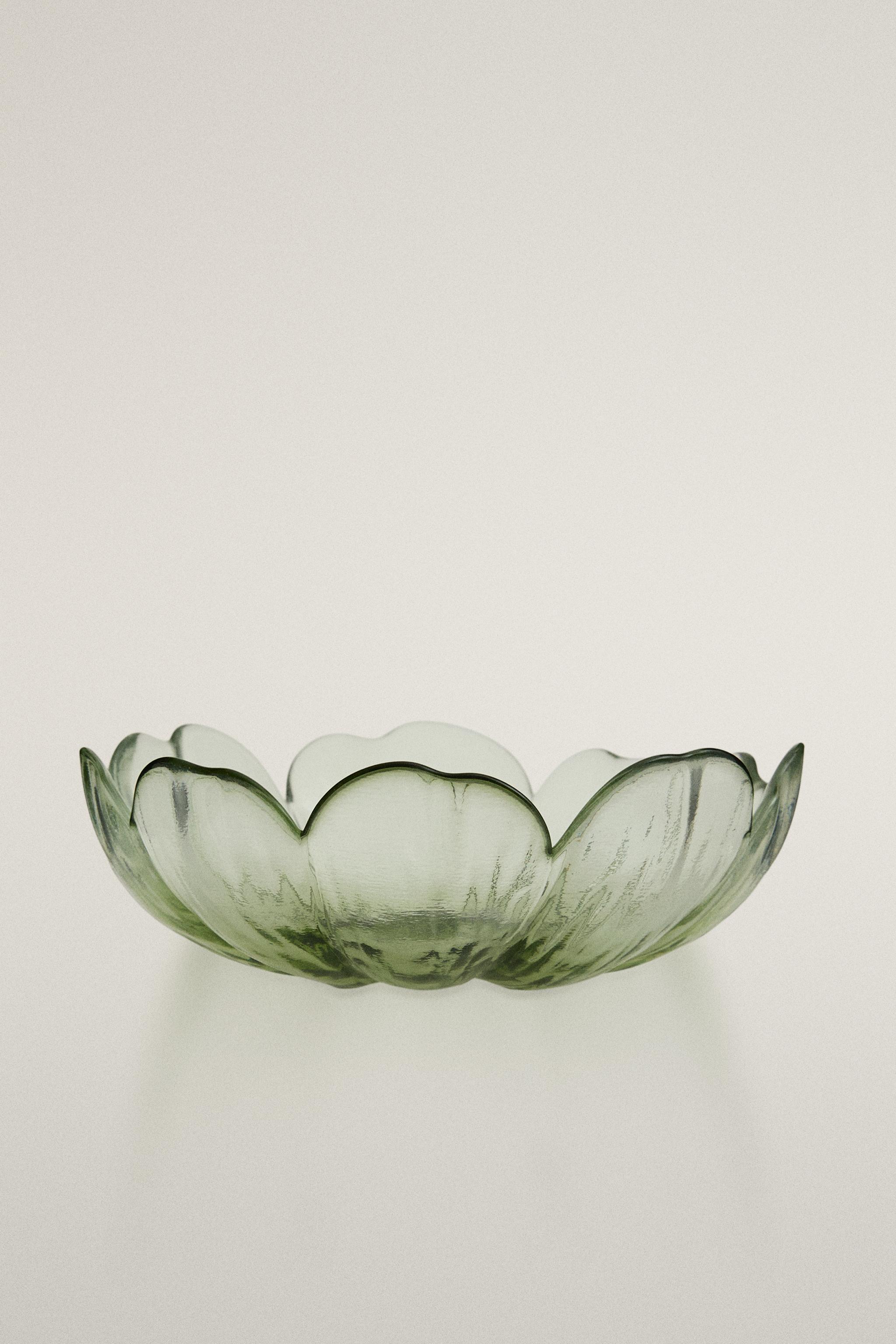 FLORAL GLASS BOWL